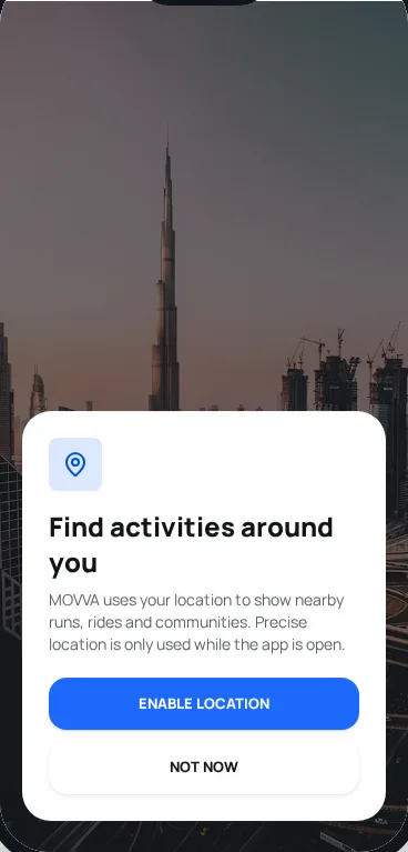 Location screen mockup