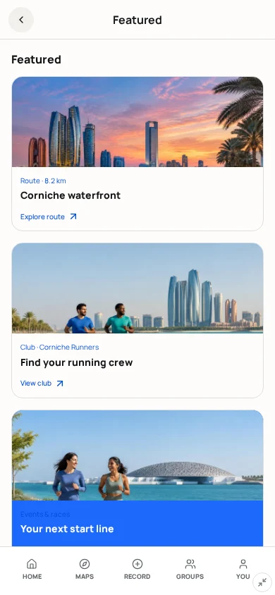 Featured Discovery screen mockup