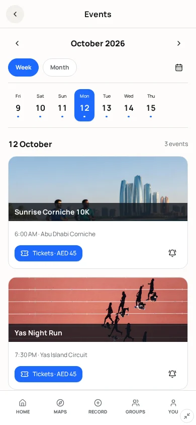 Reminders & Calendar screen mockup
