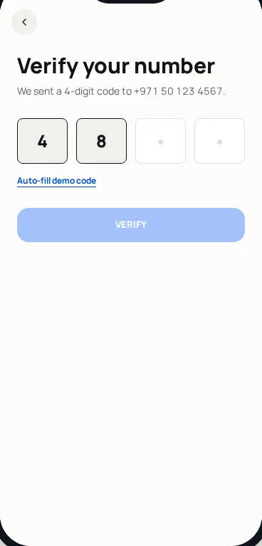 OTP Verification screen mockup