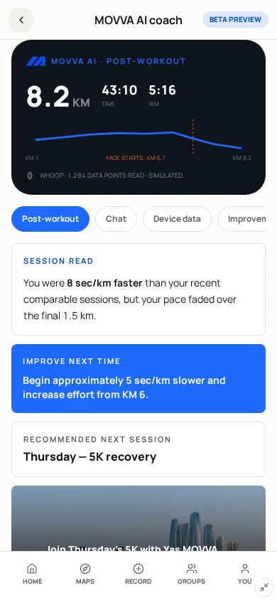 AI Connected Intelligence screen mockup