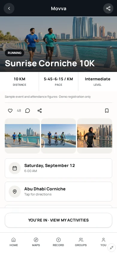 Activity screen mockup